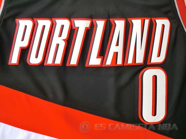 Camiseta Lillard #0 Portland Trail Blazers Negro - Haga un click en la imagen para cerrar